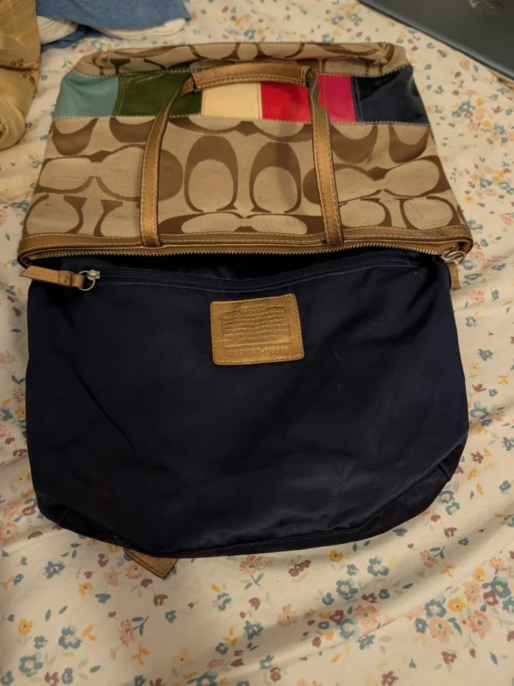 Coach Legacy Rainbow Stripe Signature Jacquard Tote F15588